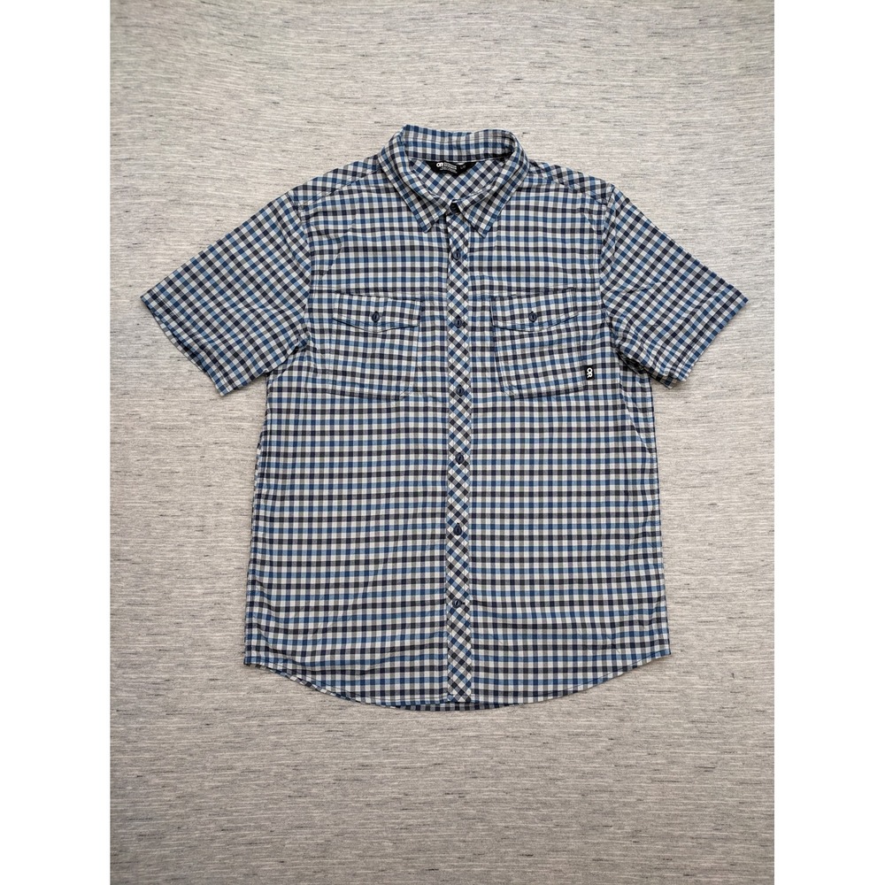 Outdoor Research Gingham Button Up Short Sleeve‎ Shirt Travel Large
